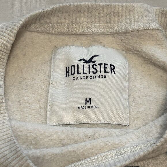 Hollister Sweatshirt Womens M Pullover Crewneck Spell Out Grey - Picture 3 of 9